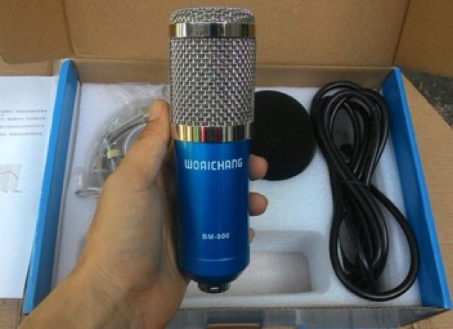 COMBO bộ mic livestream hát karaoke WOAICHANG BM-900, XOX K10, dây live MA2, chân kẹp míc, màng lọc âm