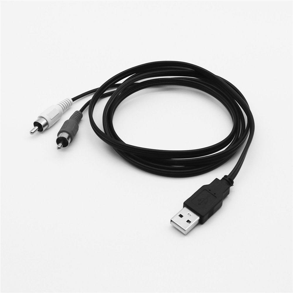 Dây Cáp Âm Thanh / Video 2 RCA Đầu Cắm USB A Sang Đầu Cắm RCA Màu Đen