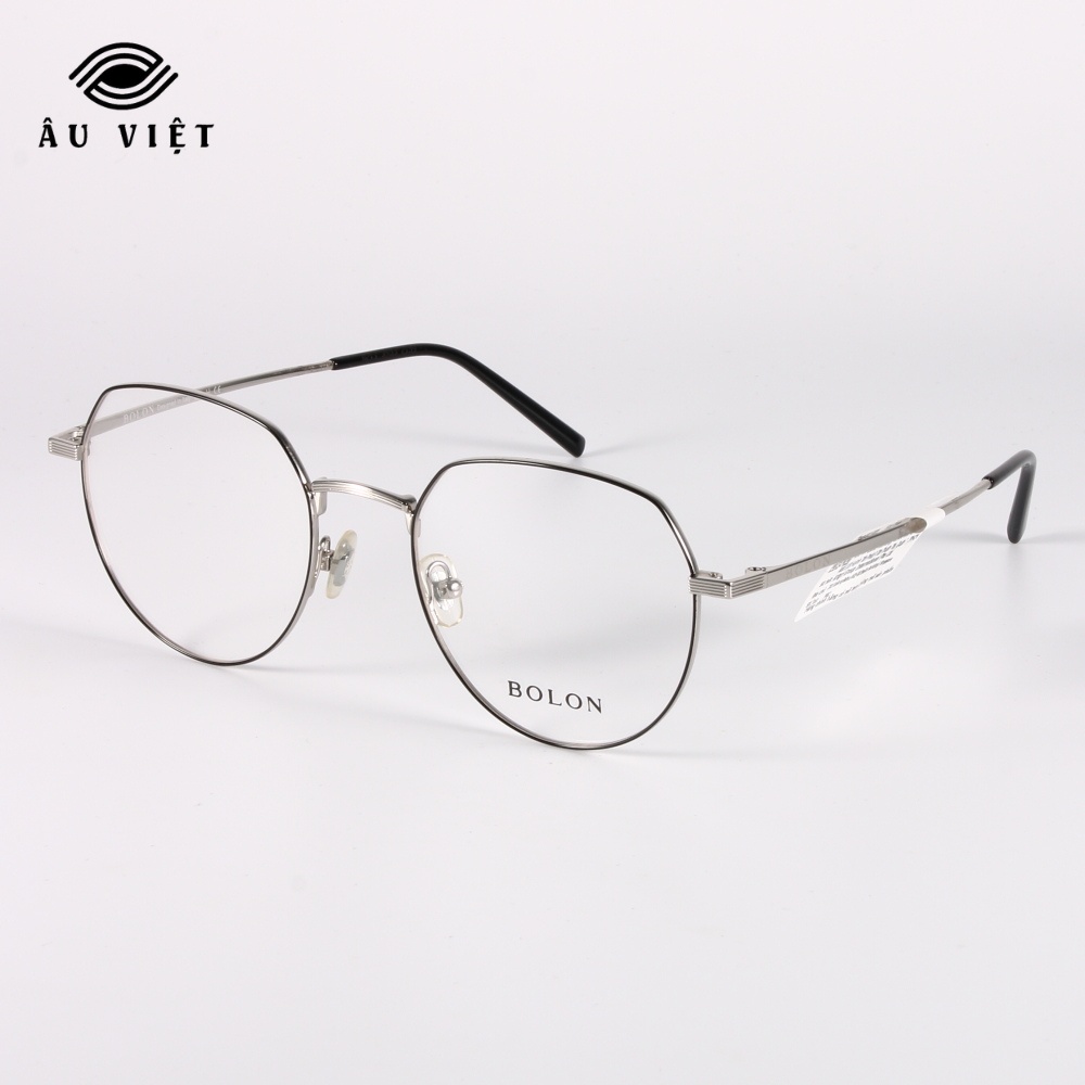 Gọng kính BOLON BJ-7052 màu bạc viền đen Full box