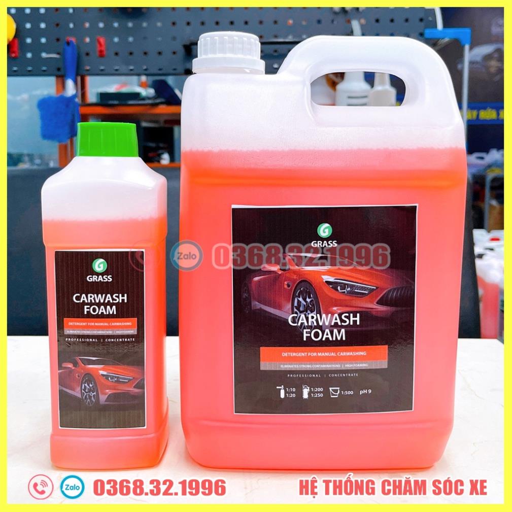 Dung Dịch Rửa Xe Bọt Tuyết - Nước Rửa Xe Ô tô, Xe Máy Cao Cấp Grass Carwash Foam 1L - Hàng Chính Hãng