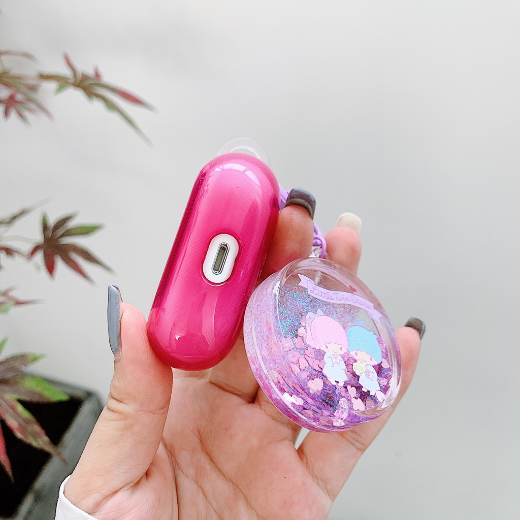 Sanrio Vỏ Bảo Vệ Hộp Sạc Tai Nghe Airpods Pro 1 / 2 Hình Mèo Hello Kitty Kèm Móc Khóa