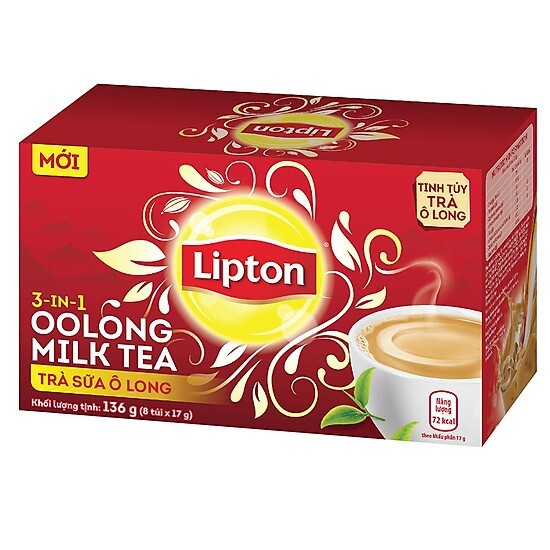 Trà sữa Lipton hòa tan 3 in 1 136g (8 gói * 17g)