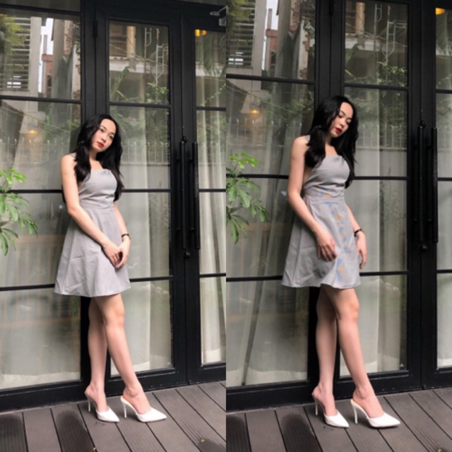 Đầm hai dây caro quyến rũ mangoo dress chất caro dày dặn có mút ngực - dât kéo sau lưng from xoè có lót bên trong