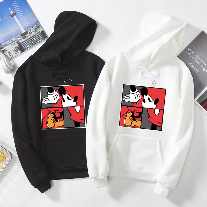 Áo khoác tay dài có nón in hình chuột Mickey thời trang cho nam nữ