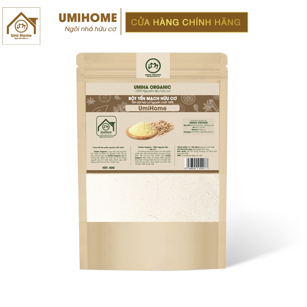 Bột Yến Mạch hữu cơ UMIHOME nguyên chất | Oatmeal 100% Organic 40G