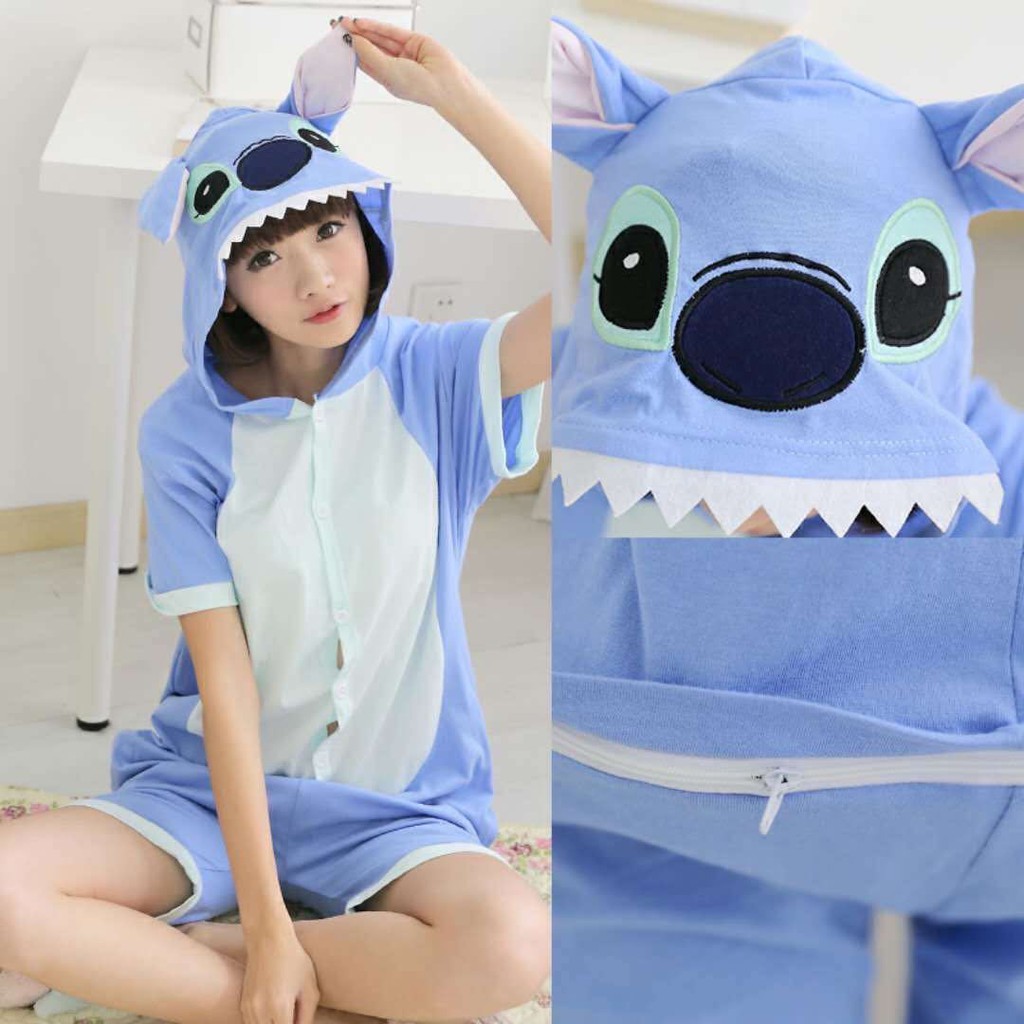 Bộ đồ ngủ 1 mảnh họa tiết Kigurumi Onesie/Stitch/Totoro đáng yêu