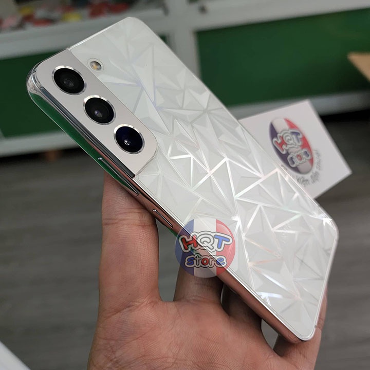 Miếng dán mặt lưng 3D vân kim cương cho S22 Ultra / S22 Plus / S22 trong suốt