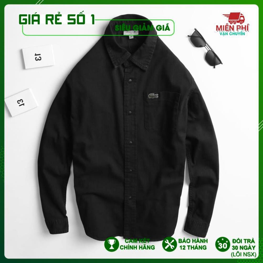 Áo sơ mi jeans nam co giãn chính hãng, Chất dennim hàng hiệu cao cấp, Sản xuất tại Cambodia