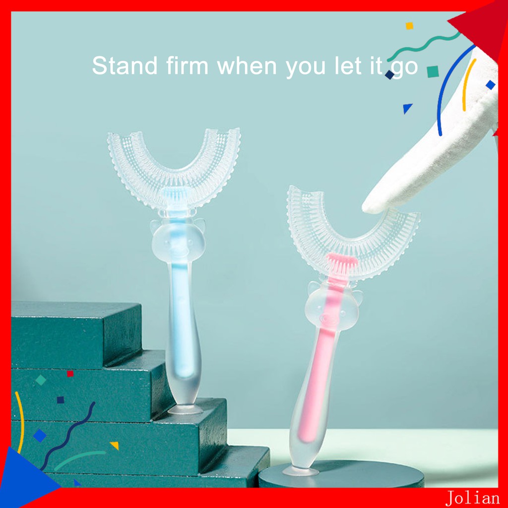 Bàn chải đánh răng điện hình chữ U bằng silicone cho bé 2-12 tuổi
