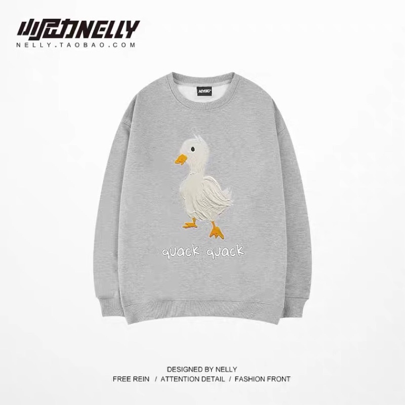 Áo sweater nelly  chất nỉ bông form rộng dành cho nam và nữ quack quack