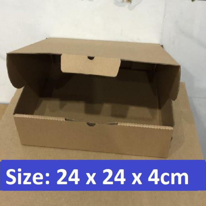 Freeship - Hộp carton đựng bánh Pizza - 24x24x4cm