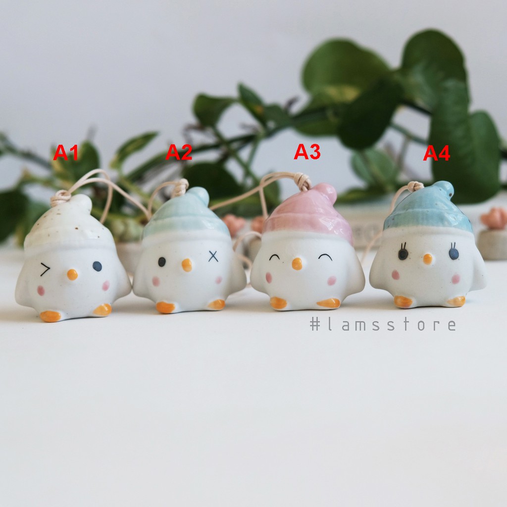 Chuông gió gốm sứ hình gà con xinh , Phong linh hình gà con