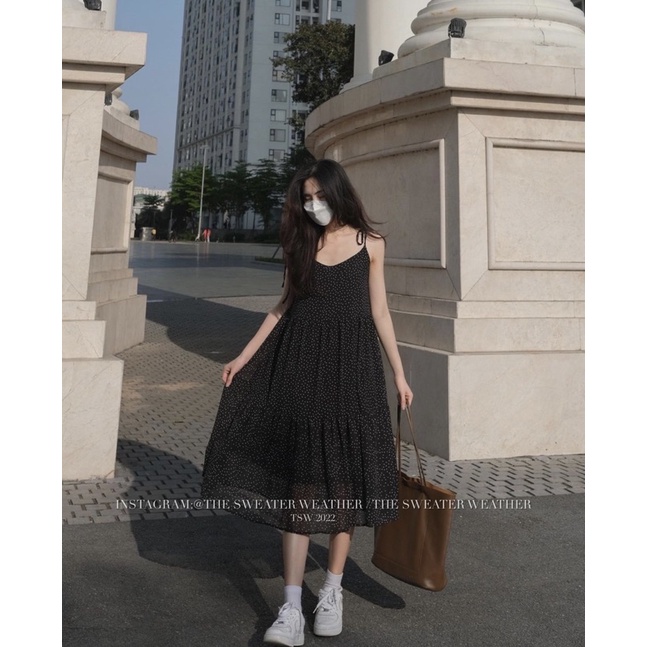(Ảnh thật) Váy babydoll hai dây voan mềm chấm bi the.sweaterweather TSW | BigBuy360 - bigbuy360.vn