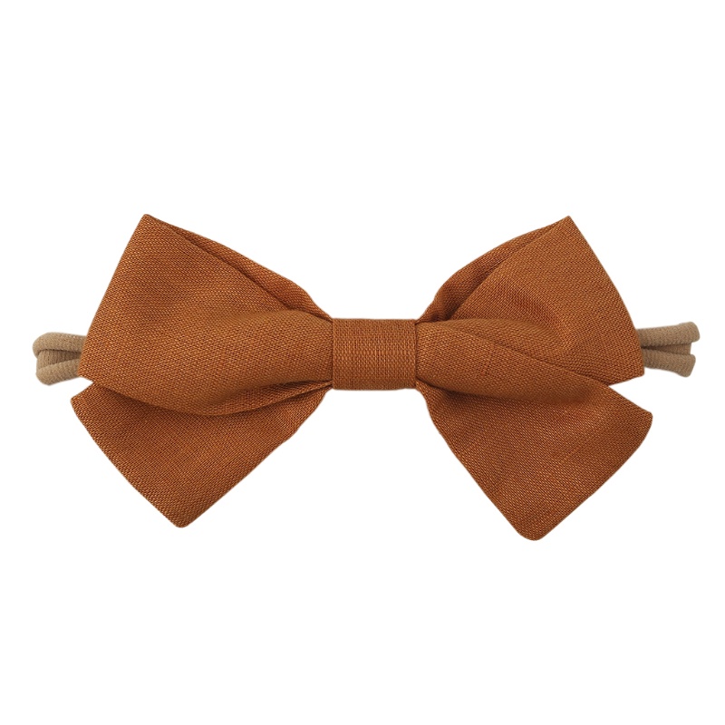 Băng Đô Cài Tóc Bằng Vải Lanh Co Giãn Trang Trí Thắt Nút Cho Bé Sơ Sinh