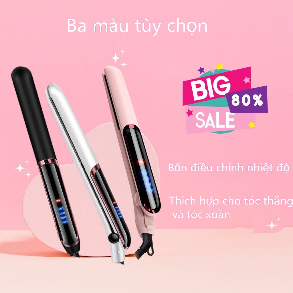 Máy ép duỗi tóc, uốn xoăn tóc Hàn Quốc cao cấp  3 trong 1 ，Chất liệu gốm ngăn ngừa hư tổn tóc [bảo hành 3 tháng]