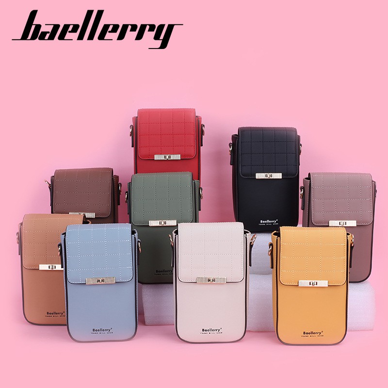 [FREESHIP, HỎA TỐC]túi ví đeo chéo nữ Baellerry đựng vừa điện thoại 6.5" khe thẻ bên ngoài - N8612