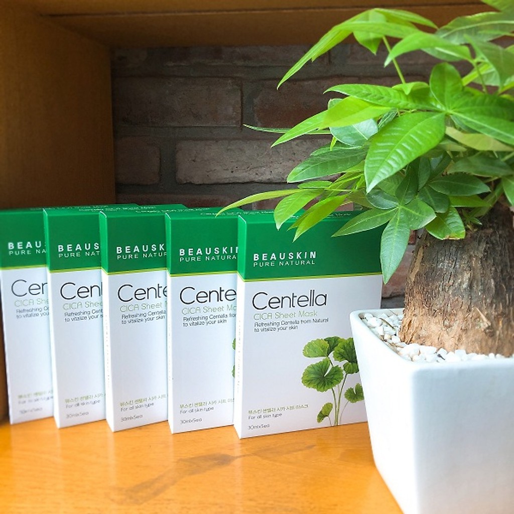 Mặt Nạ Beauskin Tinh Chất Rau Má Cica Centella Sheet Mask Hàn Quốc