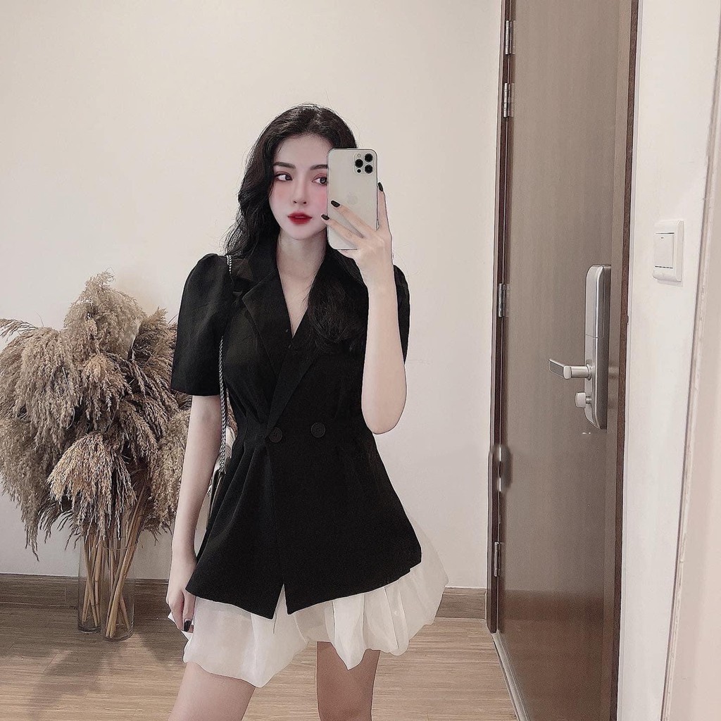 Set Vest Tay Bồng Quần Bồng Cực Xinh Thời Trang Nữ