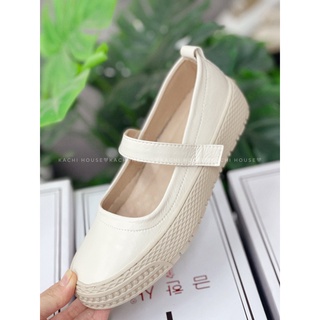Giày bệt nữ Slipon quai ngang da mềm độn đế 3cm 981-28