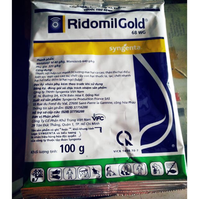 Ridomilgold phòng trị bệnh vàng lá, thối nõn, sỉ mủ ở cây (chuẩn hàng hiệu)