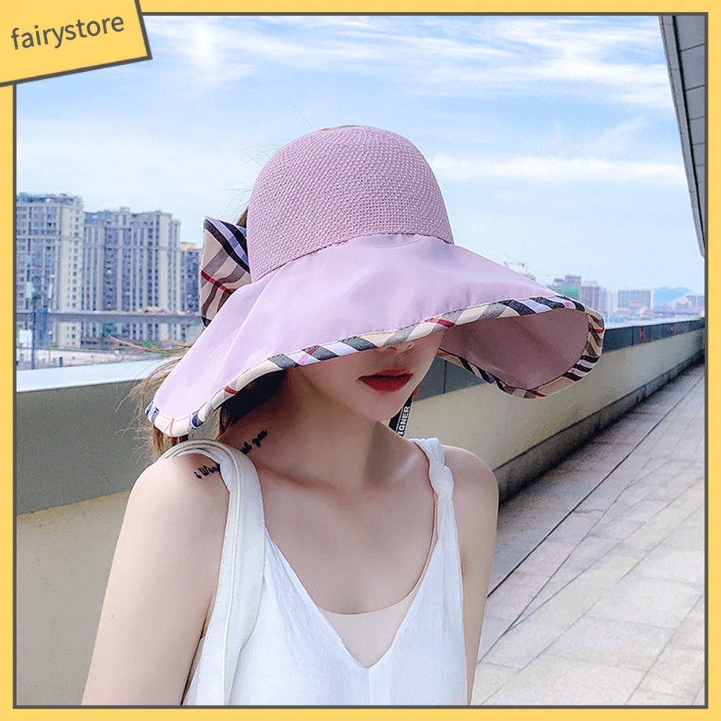 Nón Vành Rộng Bằng Polyester Thoáng Khí Dành Cho Nữ