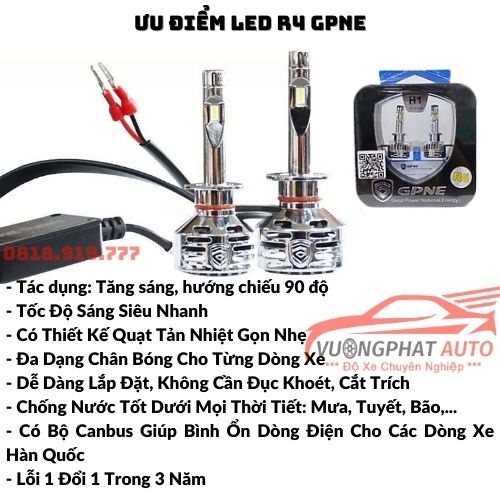 Bóng Đèn Led Ô Tô GPNE R4 R1 Siêu Sáng, Led Tăng Sáng Siêu Bền Bảo Hành 3 Năm - Vượng Phát Auto Cam Kết Chính Hãng
