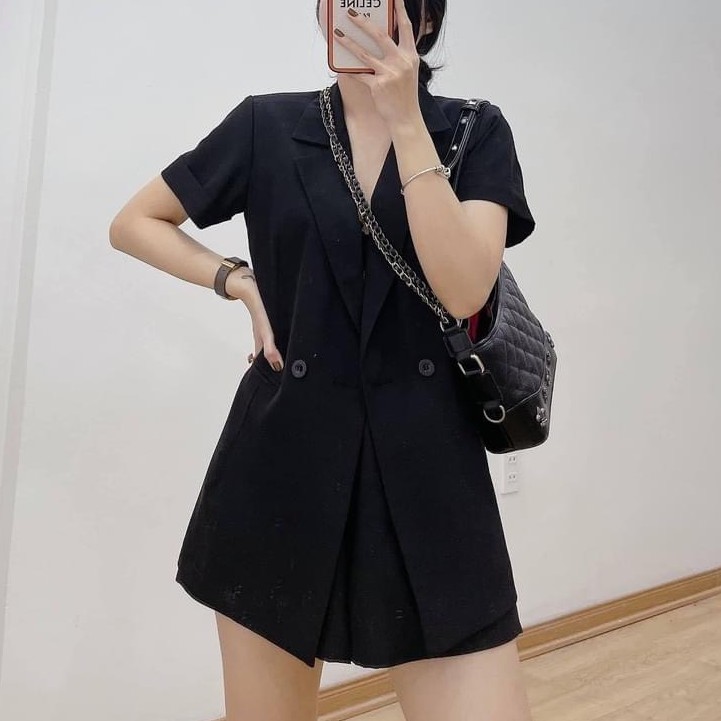 Set Áo Vest Nữ Và Quần Short Cạp Chun 🌺 Bộ áo vest nữ tay ngắn và quần short trơn basic SIÊU HOT 🌺