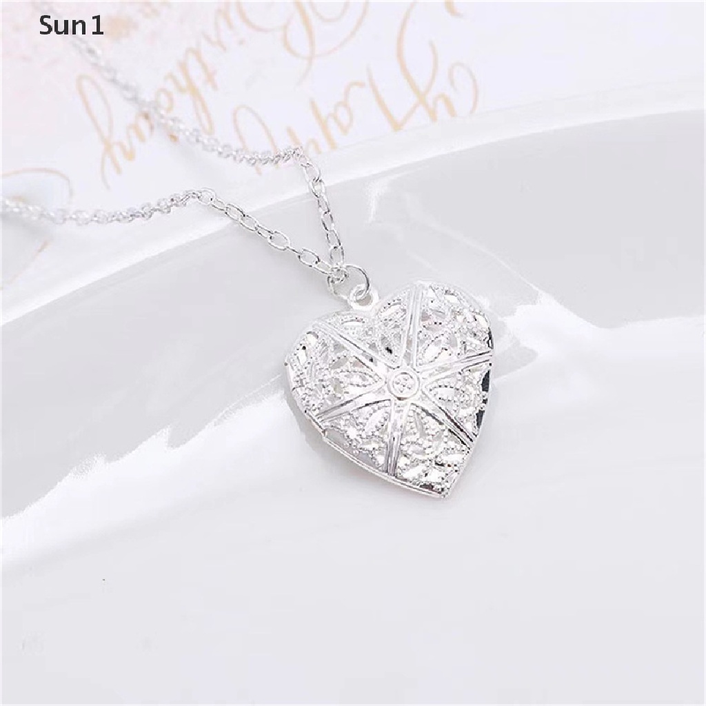 Hollow Heart Shape Pendant Necklace Openable Locket Necklaces Women Jewelry Gift