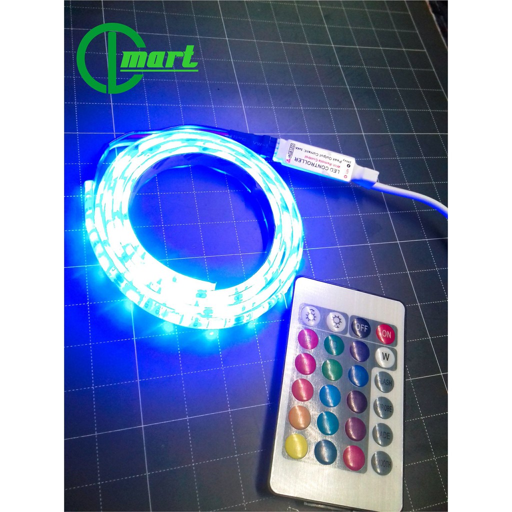 ✅ Đèn Led Dây Dán RGB Nhiều Màu Cắt Lẻ 1,2,3,.. Mét + Điều Khiển + Nguồn
