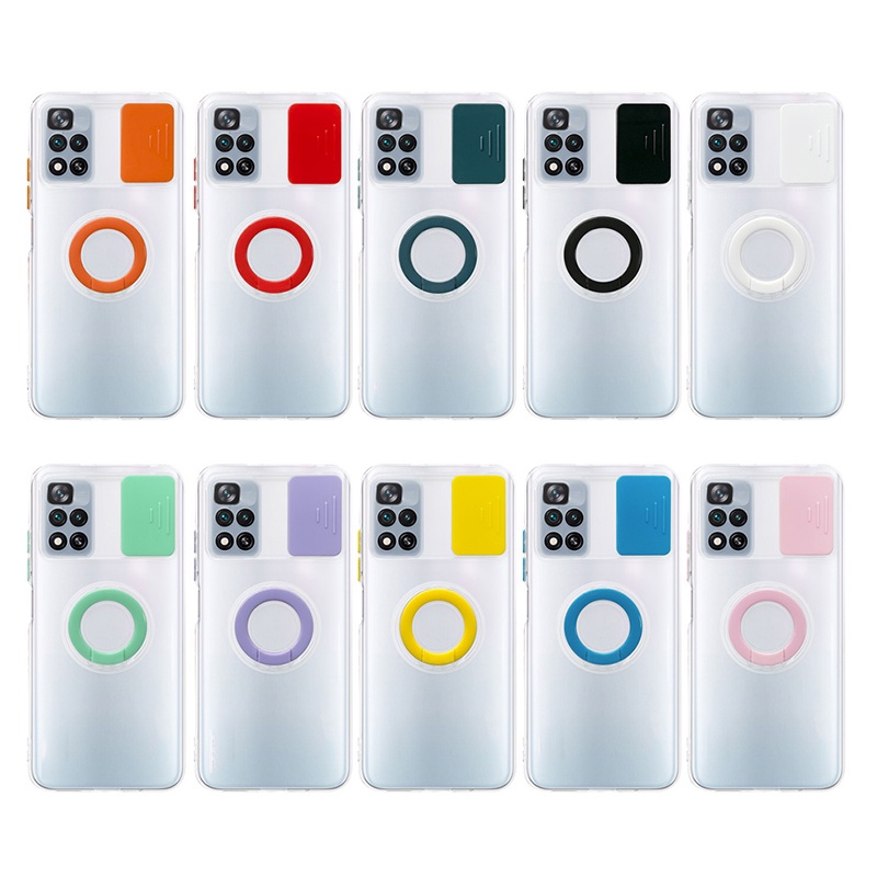 Slide Camera Ring Bracket Phone Case Vivo Y20 Y20s Y12s Y20i 2021 Y20s G Y11s Y12A Y30 Y30i Y50 Y12 Y15 Y17 Y11 Y1s Y91i Y91C 2020 Y31 2020 Y51 2020 Soft Clear Back Cover