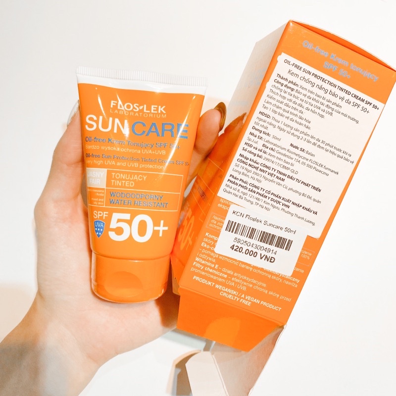 Kem Chống Nắng Cho Da Dầu Mụn Floslek Oil-Free Sun Protection Tinted SPF 50+