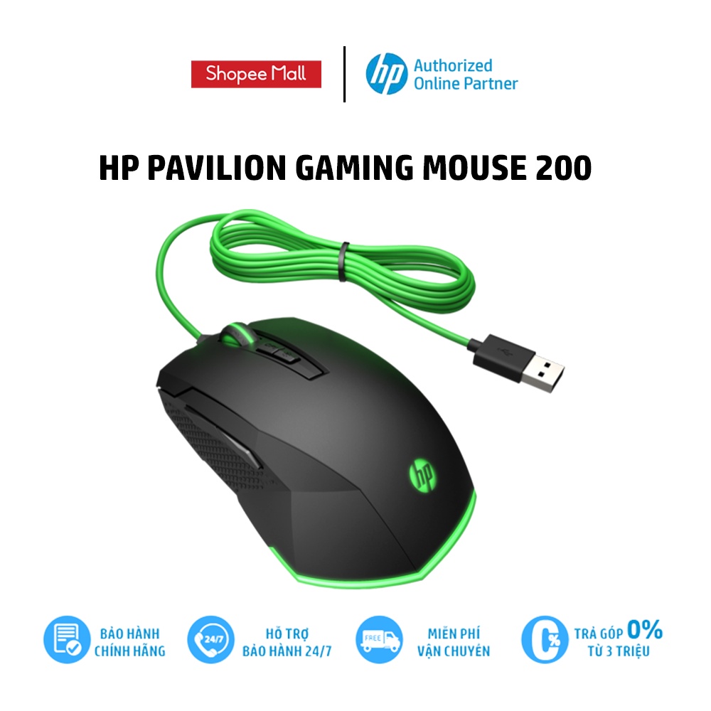 Chuột có dây HP Pav Gaming Mouse 200 A/P_5JS07AA - Hàng Chính Hãng