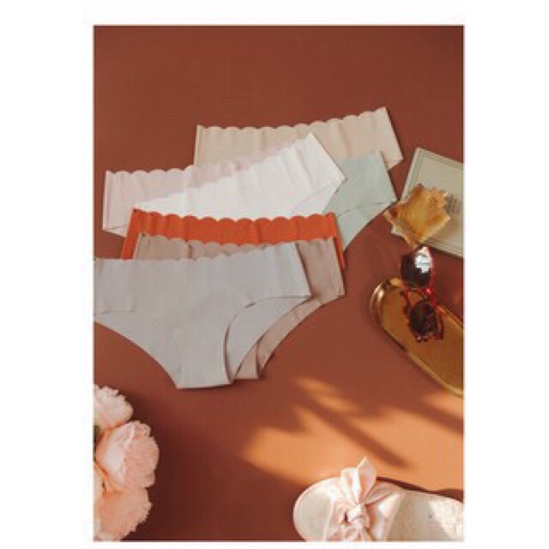 Quần Lót Nữ  FREESHIP 50K  Quần Lót Đúc Su Nữ Viền Sóng Trơn Mịn Tông Màu Pastel