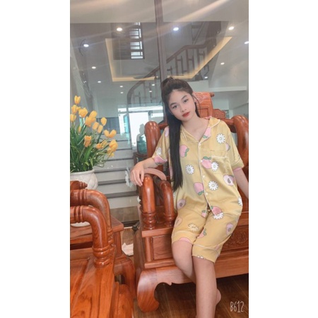 siêu phẩm bộ pyjama đùi lửng cực xinh lụa latin