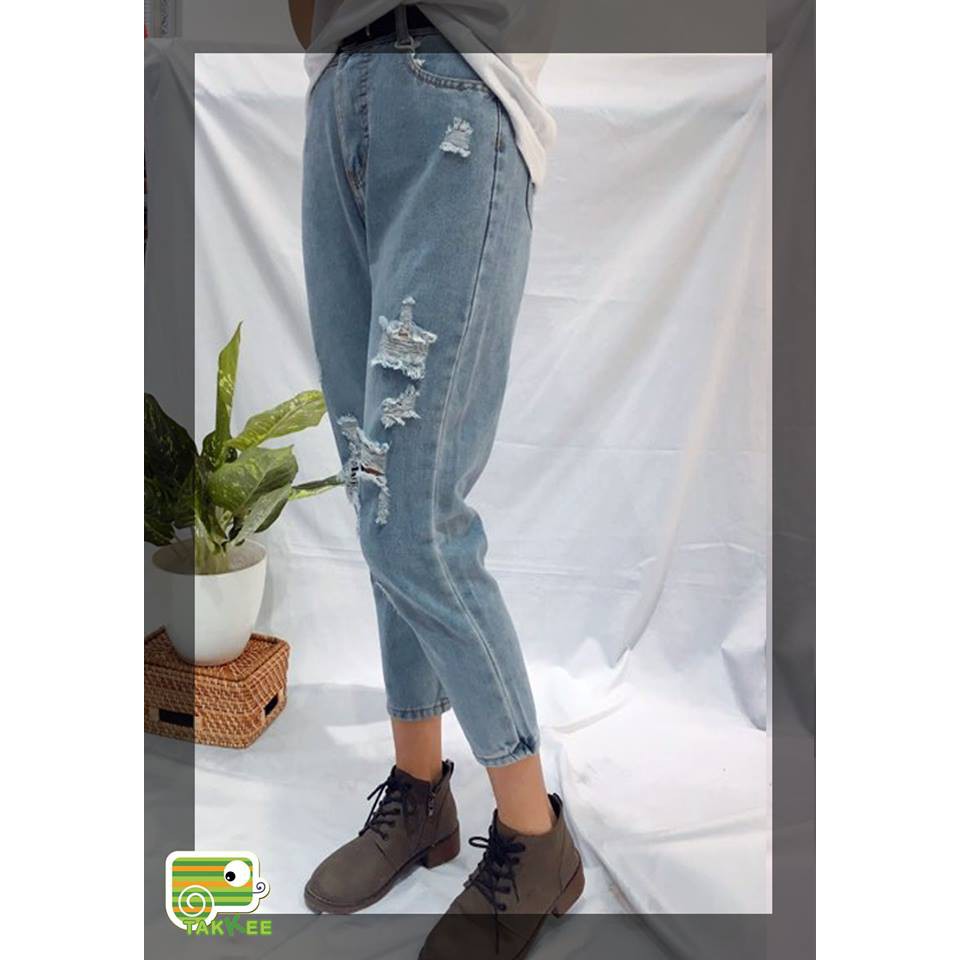 QB210-QUẦN JEANS RÁCH PHONG CÁCH HÀN QUỐC