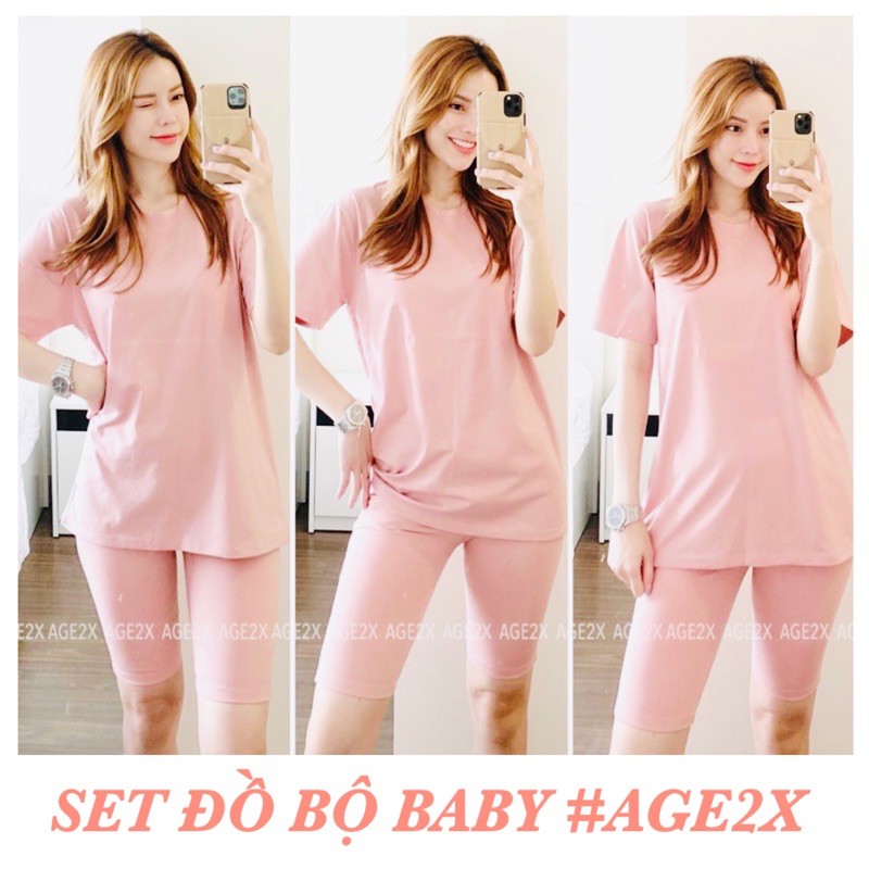 (Ảnh thật)🆘Set đồ bộ baby AGE2X biker short kết hợp áo thun form rộng, yêu ngay từ cái nhìn đầu tiên | BigBuy360 - bigbuy360.vn