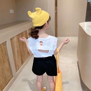 [A186] Áo phông cô bé hở lưng sz 90-140