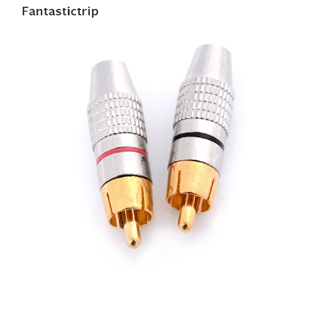 Set 2 Đầu Nối Dây Cáp Âm Thanh RCA Mạ Vàng