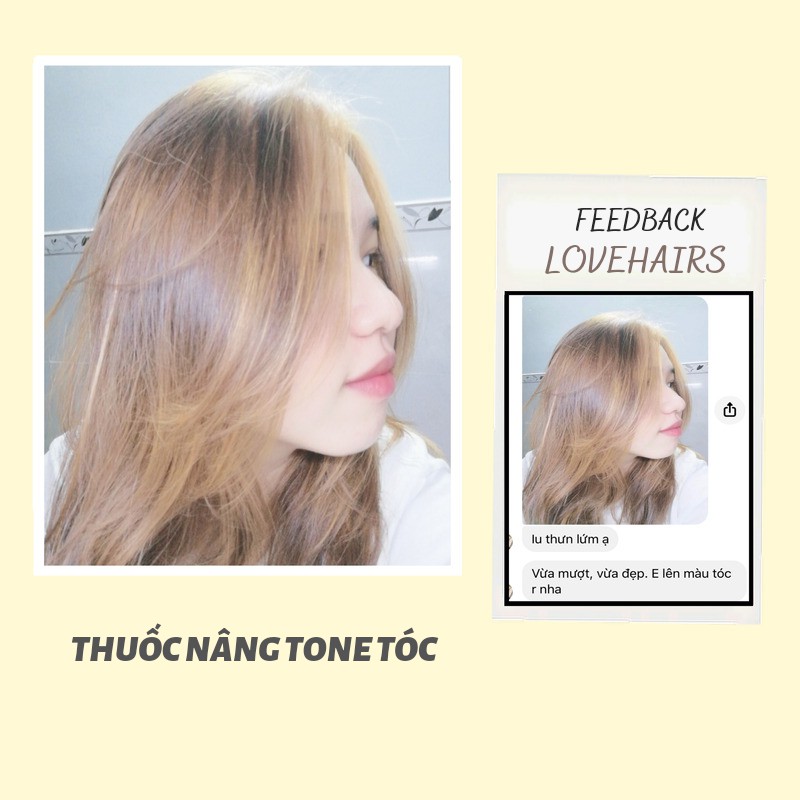 Thuốc nâng tông tóc giúp nhuộm màu chuẩn [Lovehairs] Thuốc nhuộm nâng màu tóc chất thuốc mịn, dễ sử dụng