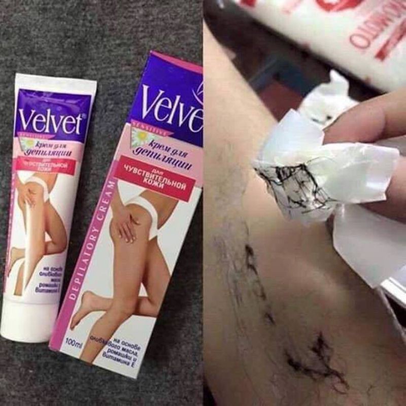 {Cam Kết Tẩy Sạch} Kem Tẩy Lông Bikini, Nách, Tay, Chân Cho Da Nhạy Cảm Chính Hãng Nga Velvet 100ml