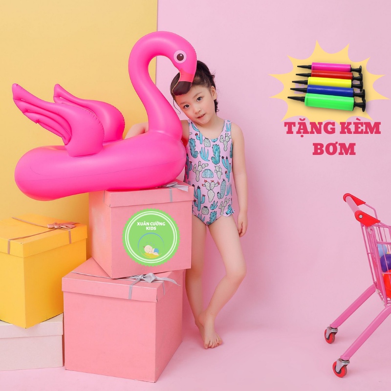 Phao bơi trẻ em, phao bơi xỏ chân chống lật hồng hạc cho bé Xuân Cường Kids