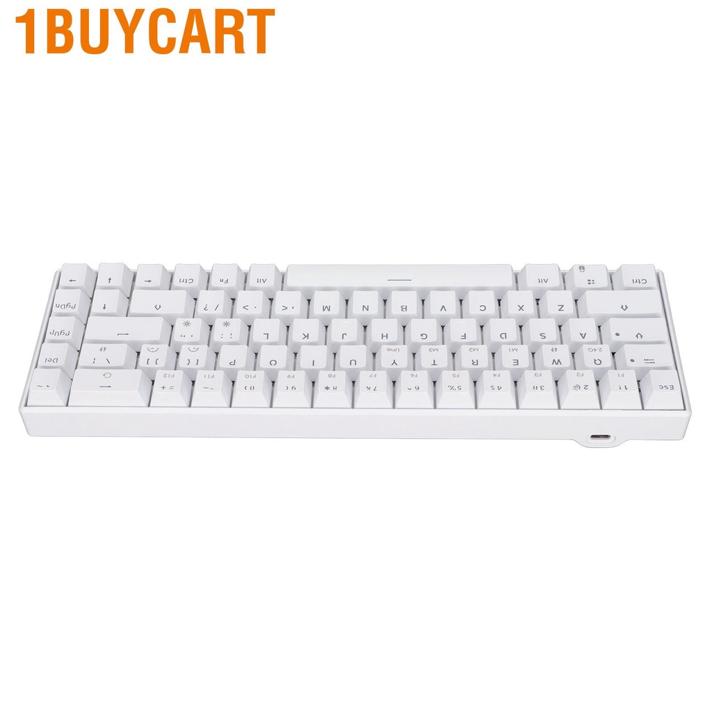 Bàn phím cơ không dây 1buycart 2.4 G 68 màu trắng cho Windows Android IOS