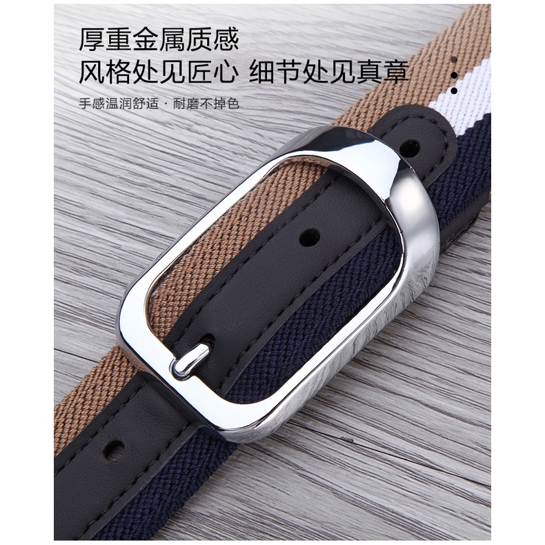 Thắt Lưng Vải canvas Bện Co Giãn Có Khóa Gài Thời Trang Hàn Quốc Trẻ Trung Cho Nam