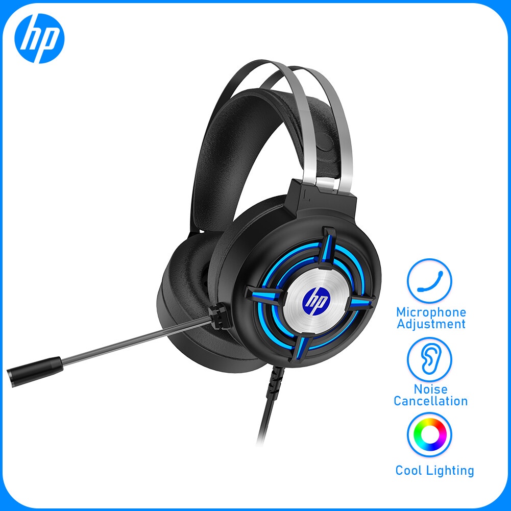Tai Nghe Chơi Game HP H120G, Đèn Âm Trầm Trầm Nặng Tai Nghe PC Có Micrô Khử Tiếng Ồn Gập Đa Hướng