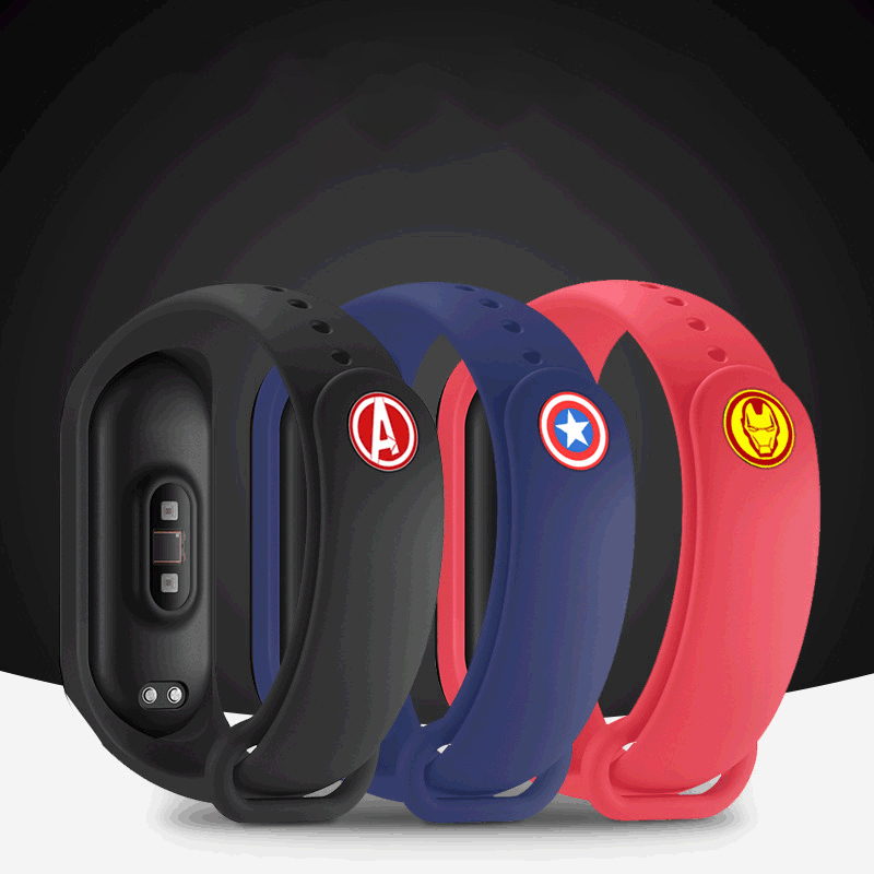 Dây Đeo Silicon Họa Tiết Hoạt Hình Cho Đồng Hồ Thông Minh Mi Band 4 Mi Band 3