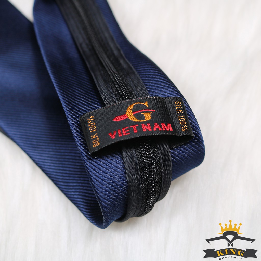 Cà vạt nam KING caravat cho học sinh và công sở thắt sẵn nhiều màu sắc bản nhỏ 6cm 8cm giá rẻ sang trọng C07