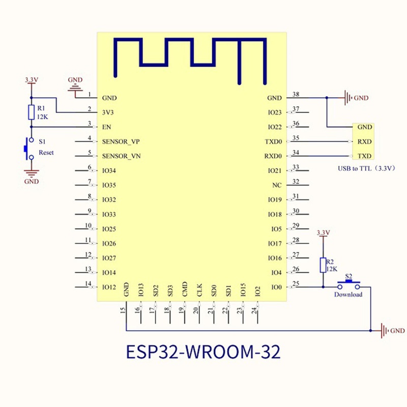 Bảng Mạch Phát Triển SP-WROOM-32 ABS &amp; Hợp Kim WiFi Thấp Cho Voic