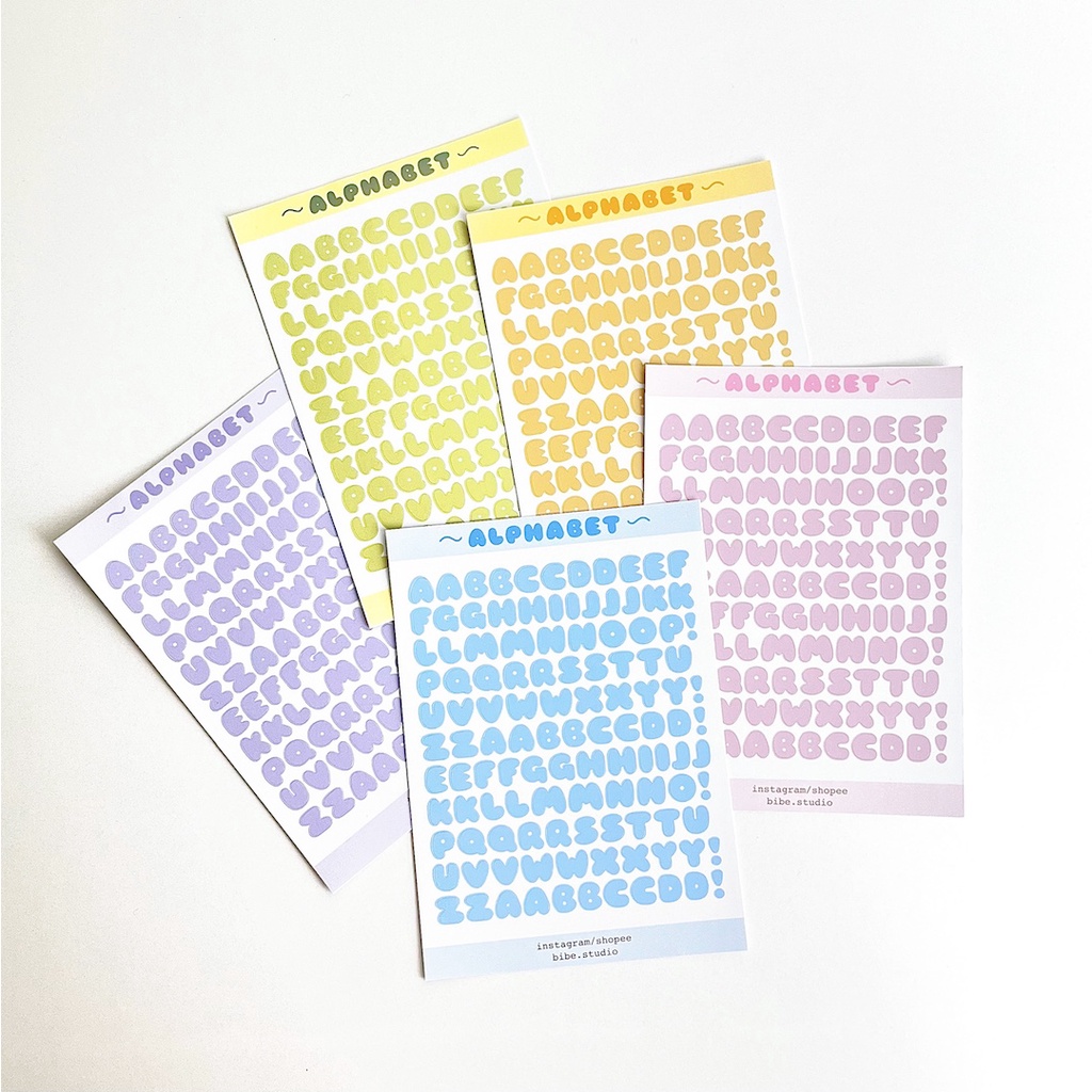 Bibe | Alphabet Sticker Sheet | Hình Dán Trang Trí Sổ Planner, Bullet Journal