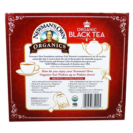 Trà đen hữu cơ 201g Scoby-trà-Kombucha (100-gói-túi-lọc-bags) @Hàng-Mỹ NEWMAN'S-OWN Royal-Organic-Black-tea-7.1oz