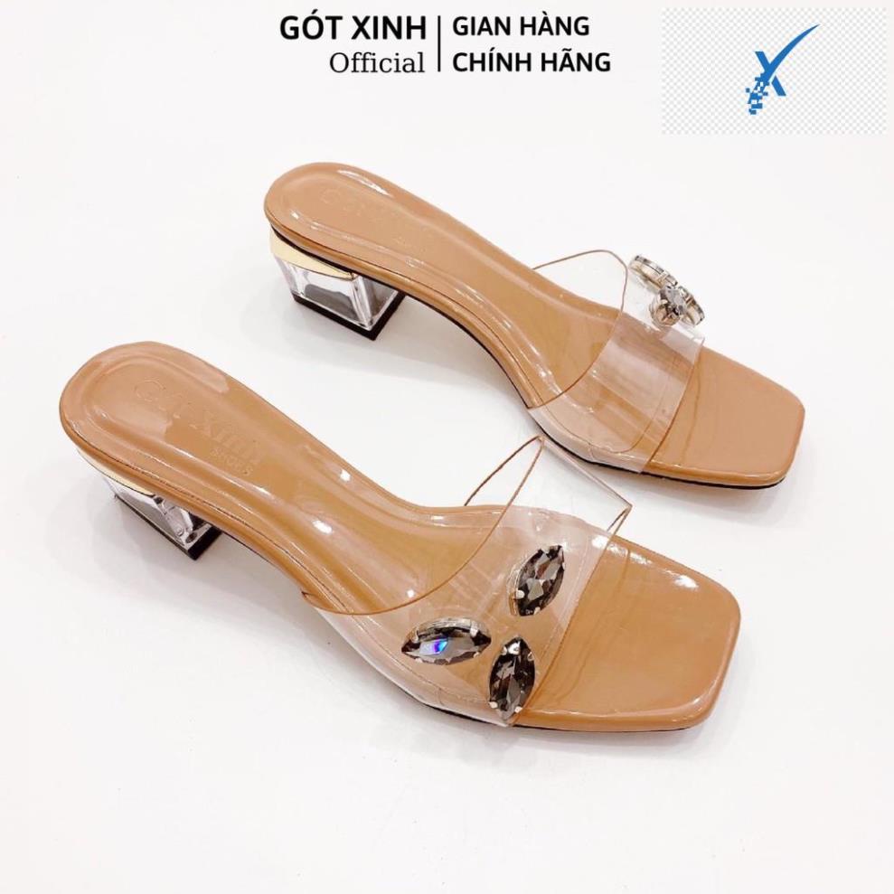 🤼 Dép cao gót nữ GÓT XINH GX199 quai mika trong gót mika trong cao 3cm 🤼